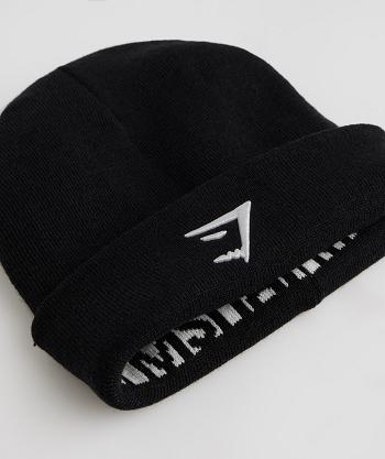 Gymshark Reversable Jacquard Hatt Herr Svarta Vita | SE 3240HAP
